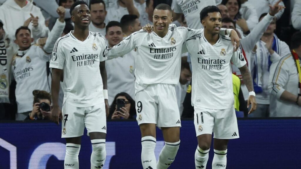 rodrygo, Kylian Mbappé and Vinicius Jr.