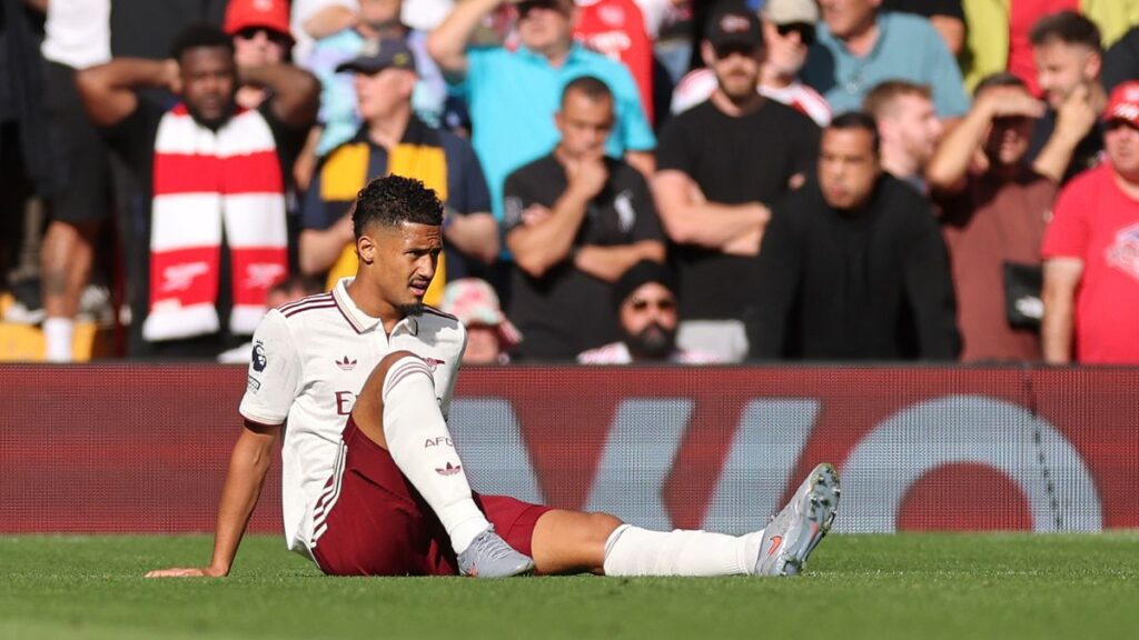 Another Key Player Injured: Saliba Exits Early in Liverpool Match