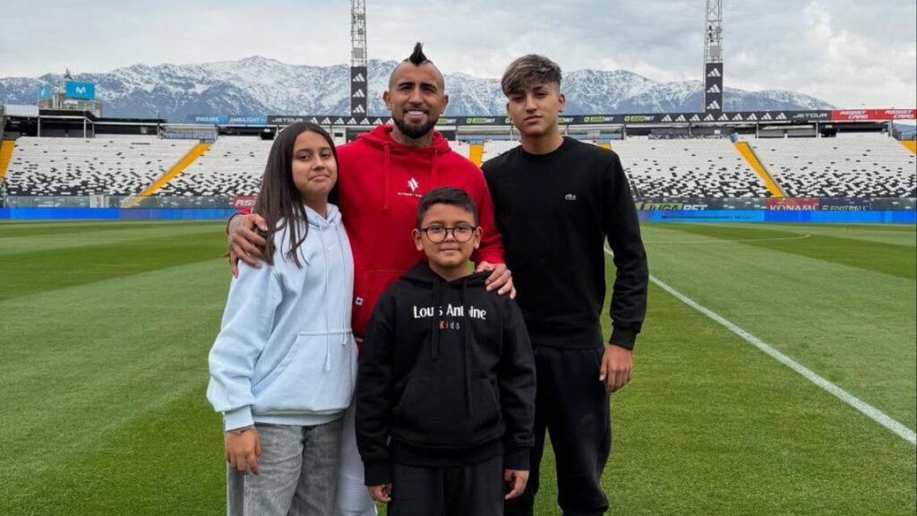 Family Fun: Arturo Vidal Engages in a Football Challenge with His Kids