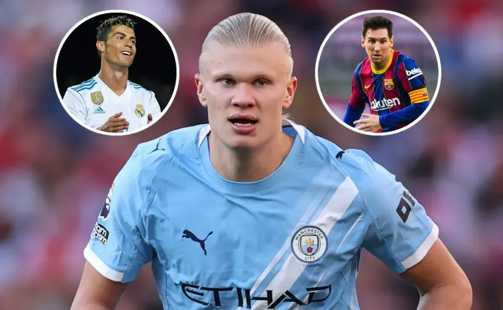 Haaland Surpasses Ronaldo and Mbappe, Yet Remains Behind Messi in Champions League Records