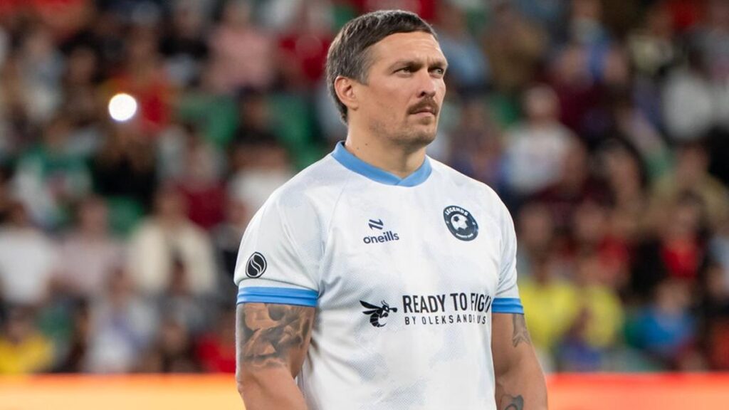 Oleksandr Usyk Attends Champions League Match