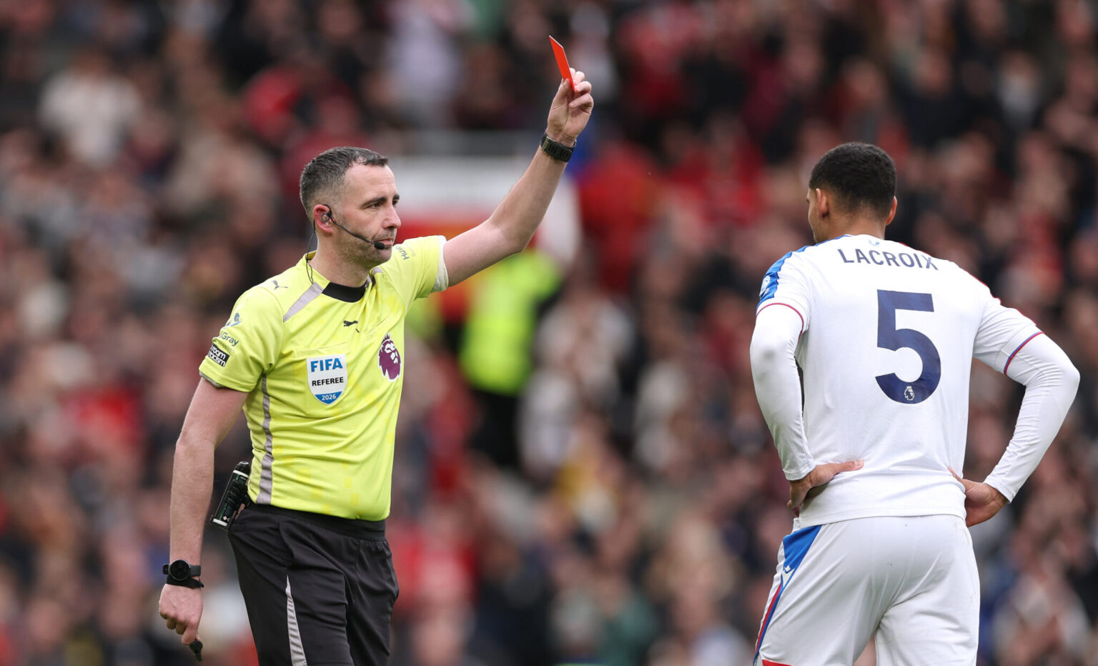 Glasner Criticizes Officials After Lacroix’s Expensive Red Card Against Man United