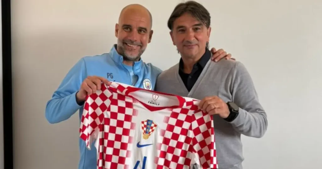 2026 ലോകകപ്പിന് മുന്നോടിയായി പെപ്പ് ഗ്വാർഡിയോളയെ സന്ദർശിച്ച് ക്രൊയേഷ്യൻ കോച്ച് ദാലിക്
