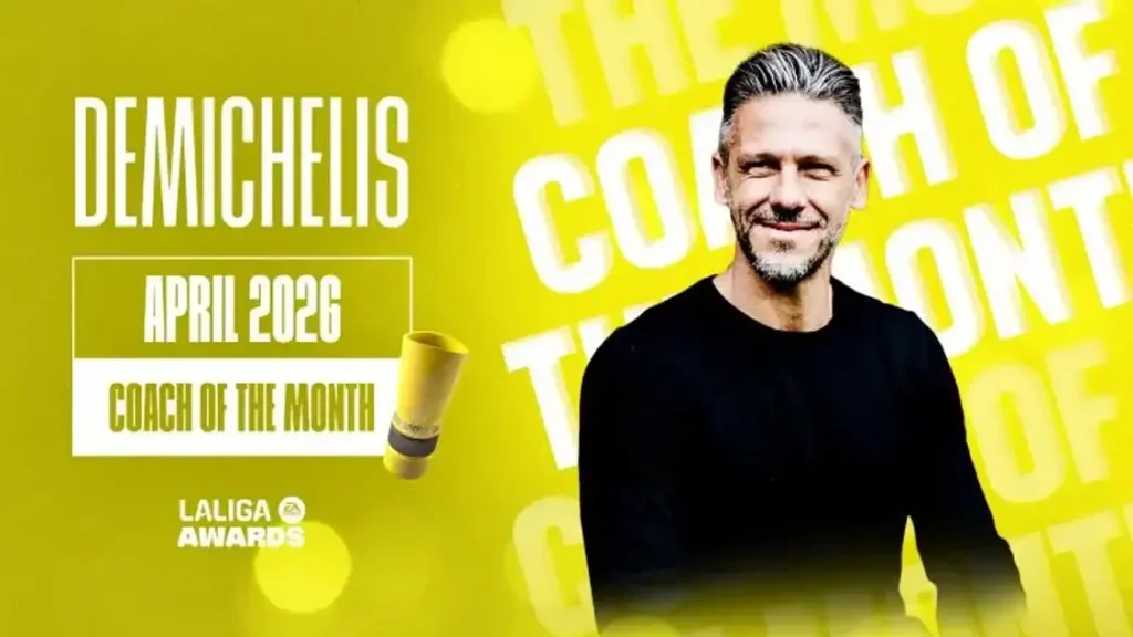 ഏപ്രിലിലെ മികച്ച ലാ ലിഗ പരിശീലകനായി മാർട്ടിൻ ഡെമിചെലിസ് തിരഞ്ഞെടുക്കപ്പെട്ടു