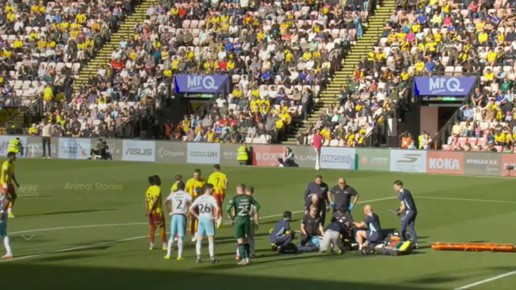 Watford–Charlton Match Suspended as Conor Coady Leaves the Field via Ambulance Due to Serious Injury