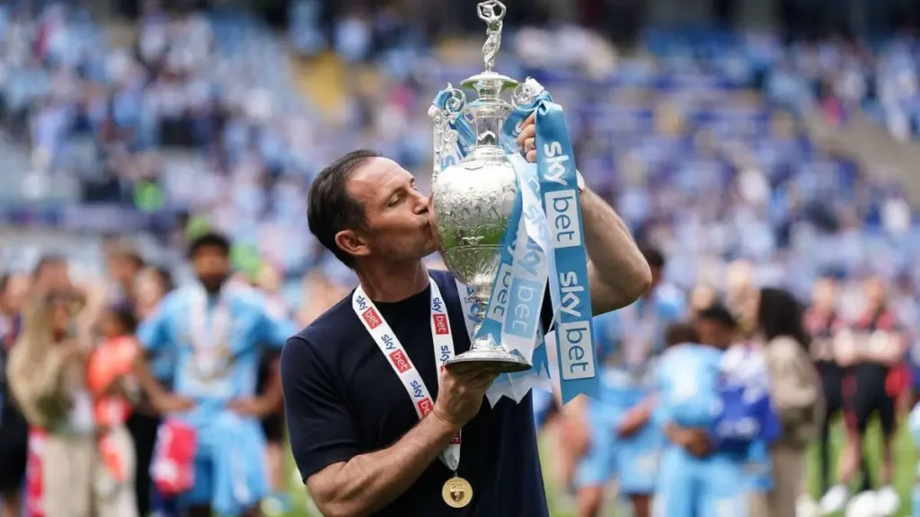 After Coventry’s Premier League promotion, Lampard considers a London club offer.