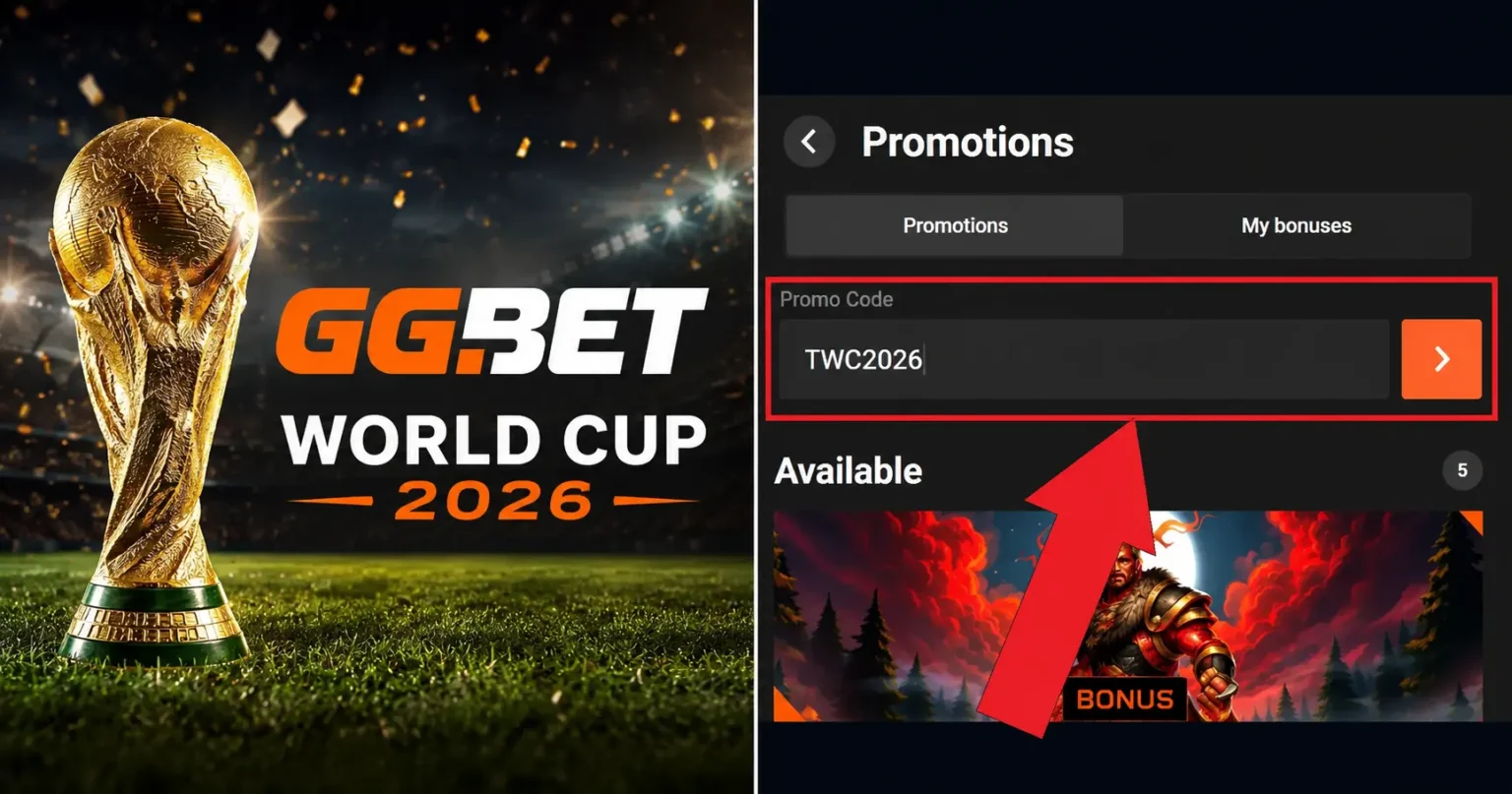 ഫിഫ ലോകകപ്പ് 2026: ബെറ്റിംഗിനായി ജിജിബെറ്റ് (GGBet) പ്രൊമോ കോഡ് ലഭ്യമാണ് ഫിഫ ലോകകപ്പ് 2026: ബെറ്റിംഗിനായി ജിജിബെറ്റ് (GGBet) പ്രൊമോ കോഡ് ലഭ്യമാണ്