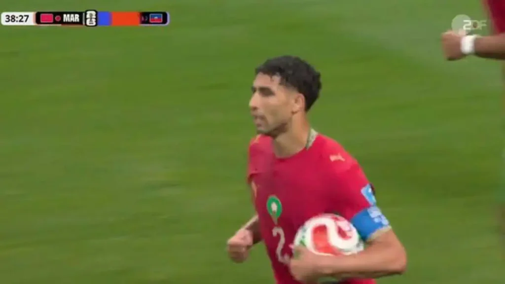 Achraf Hakimi Nets First Goal of 2026 World Cup, Equalizing for Morocco Against Haiti