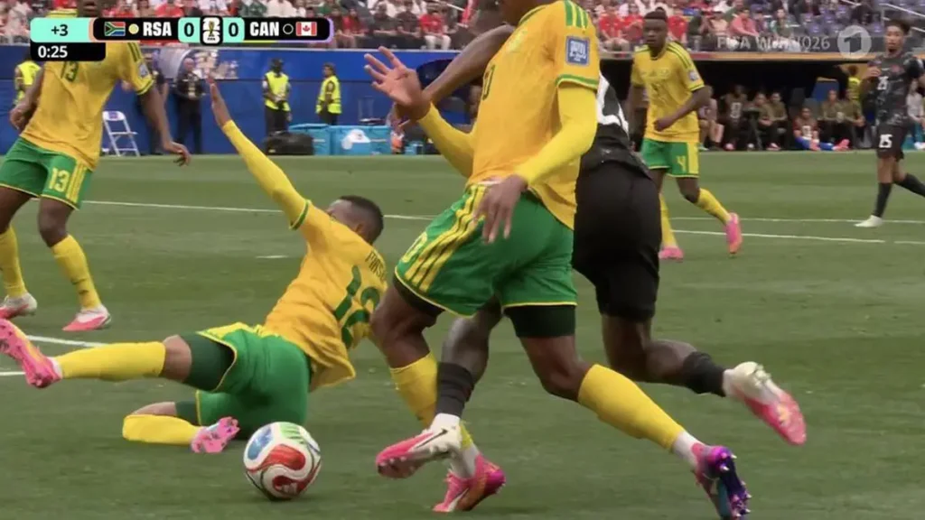 Canada Appeals for Penalty, but Referee Declares No Foul by South African Player