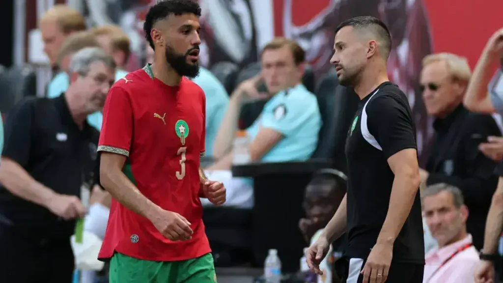 Morocco’s Noussair Mazraoui Injured in Shoulder During Friendly with Norway Before 2026 World Cup