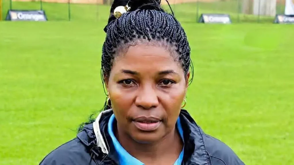 Valentine Nguele leads Cameroon’s women’s national team. Valentine Nguele leads Cameroon’s women’s national team.
